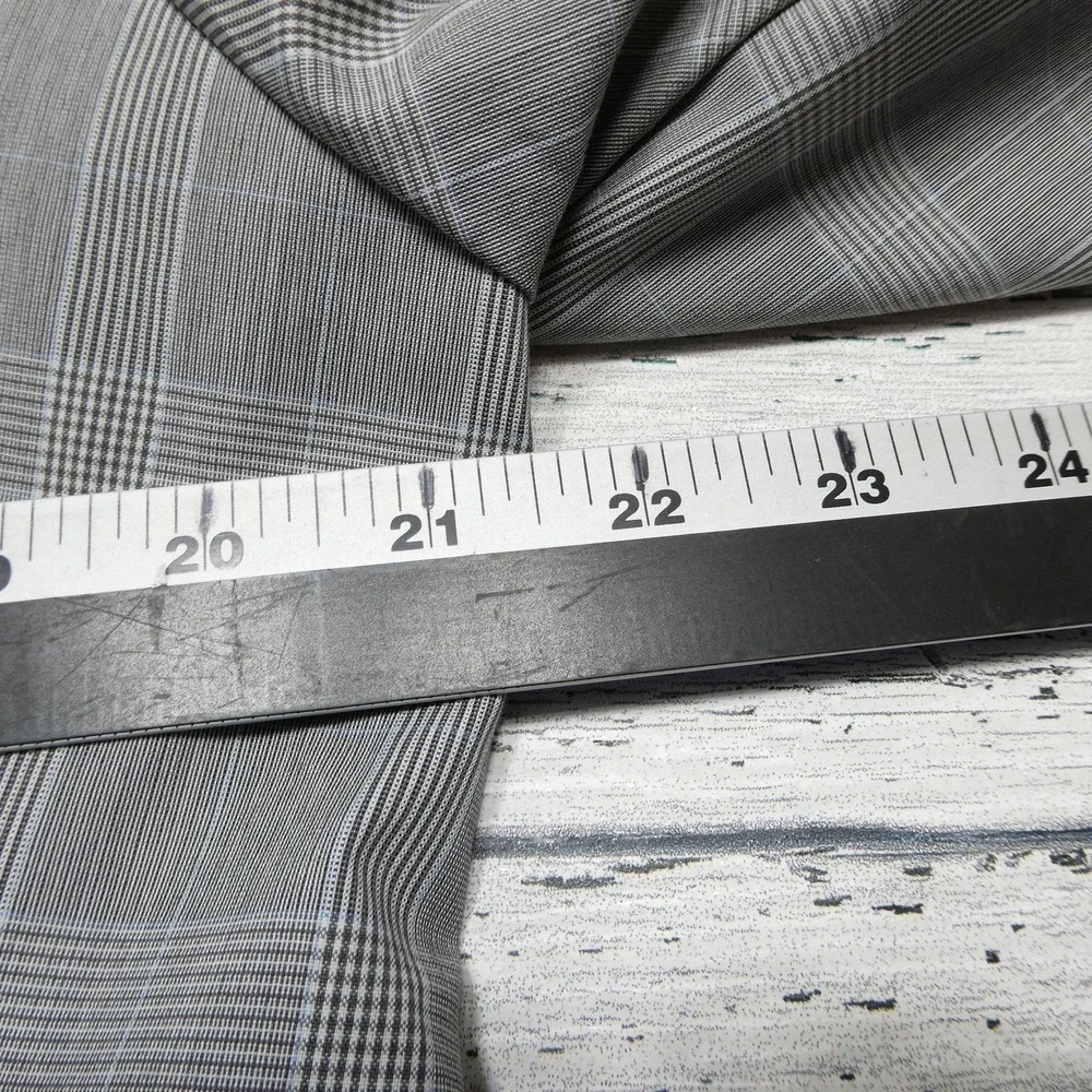 Hugo Boss BOSS Blazer Mens 42L 52 Gray Plaid Stretch Suit Jacket The James3